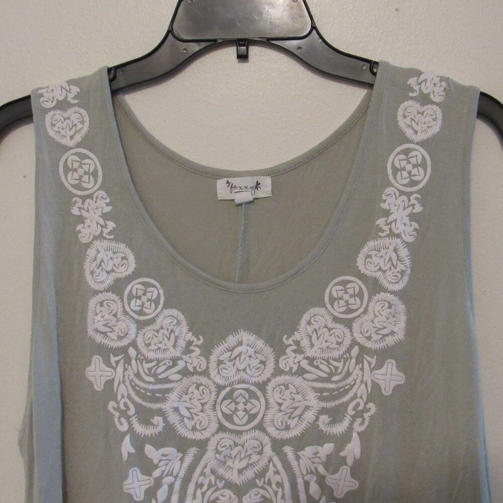 Foxxy Shift Dress Women's 2XL Light Green Geometric Pattern In White Sleeveless